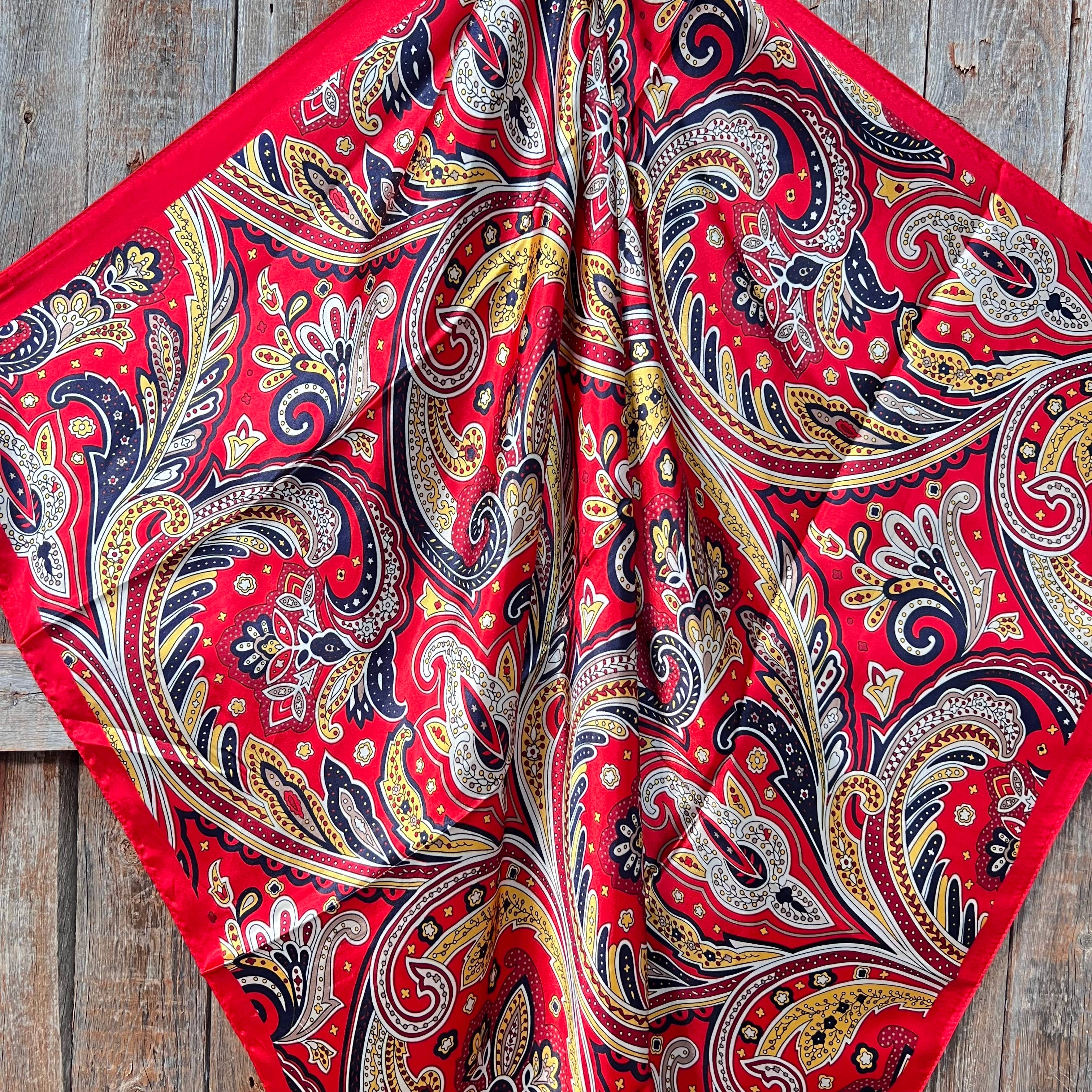 35X35"  Red Hippie Paisley Wild Rag/Scarf WR905