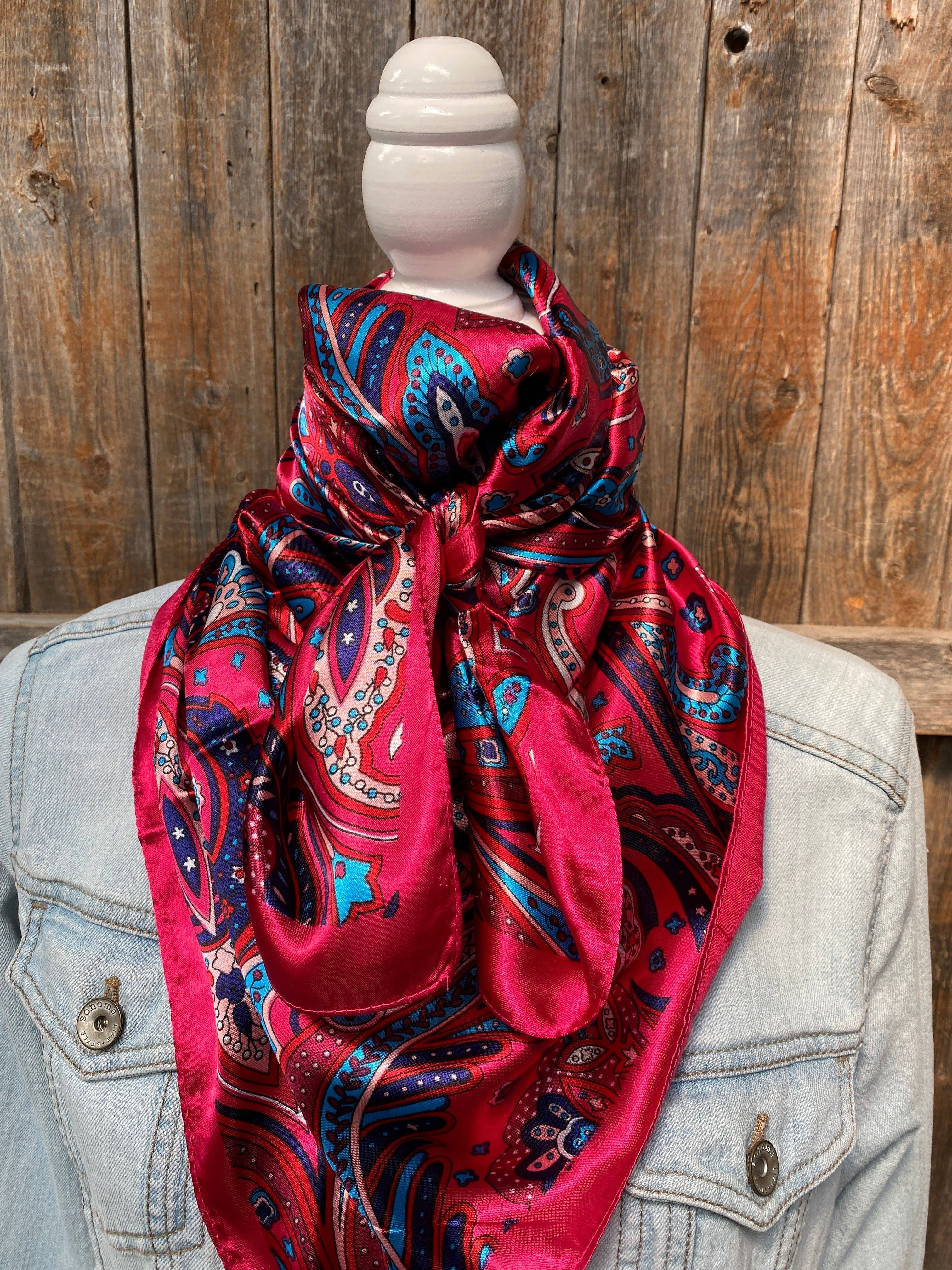 35X35"  Pink Hippie Paisley Wild Rag/Scarf WR904