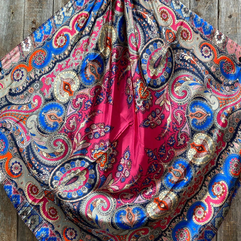 35X35"  Hot Pink Paisley Wild Rag/Scarf WR909