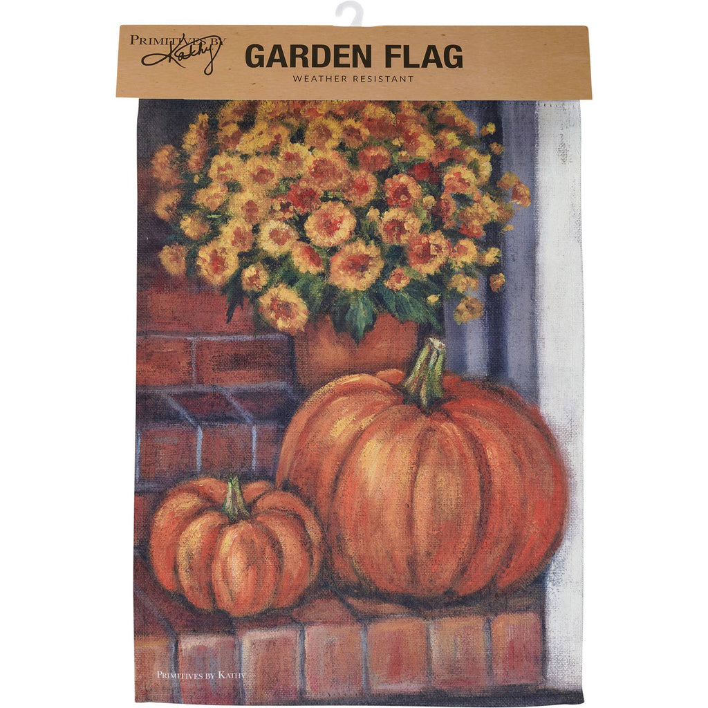 Porch Steps And Flowers Garden Flag