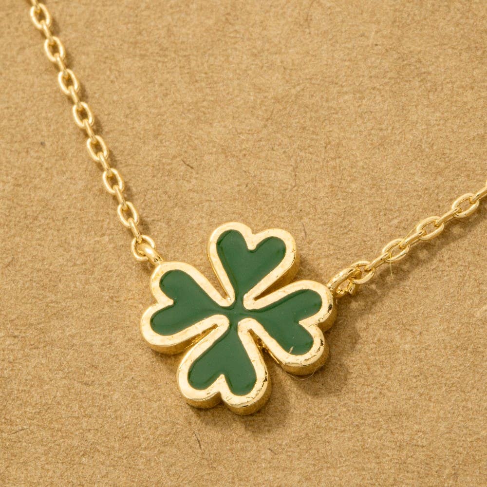 Green Clover Charm Necklace