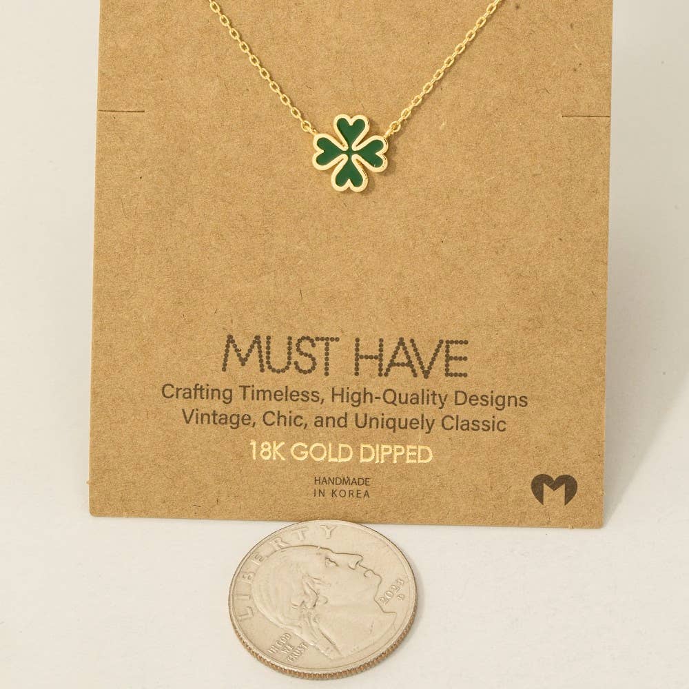Green Clover Charm Necklace