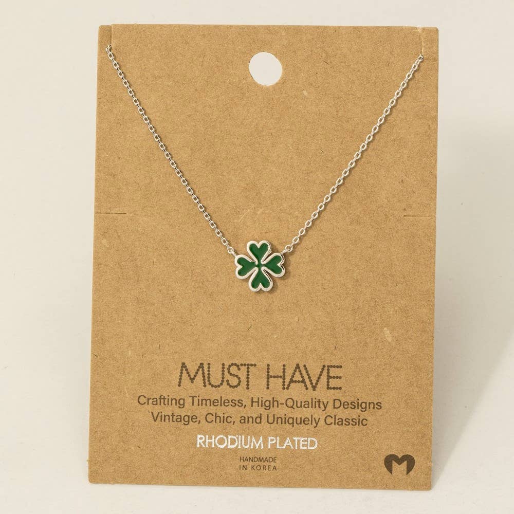 Green Clover Charm Necklace