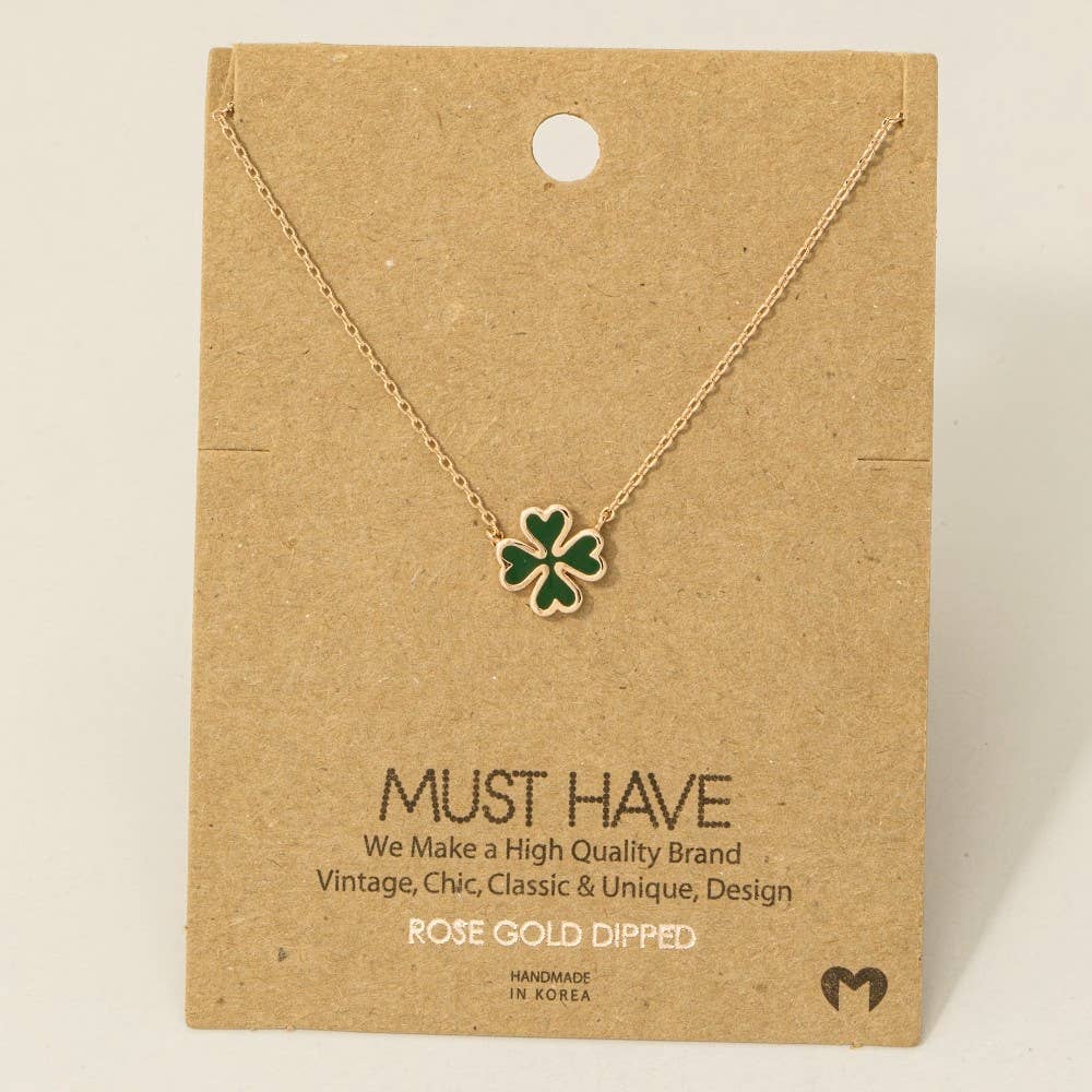 Green Clover Charm Necklace