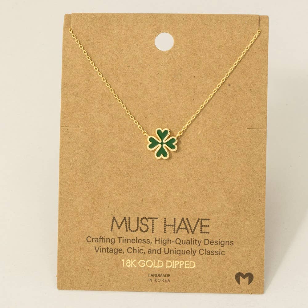 Green Clover Charm Necklace