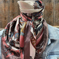 35X35" Pink & Brown Paisley Wild Rag/Scarf WR301