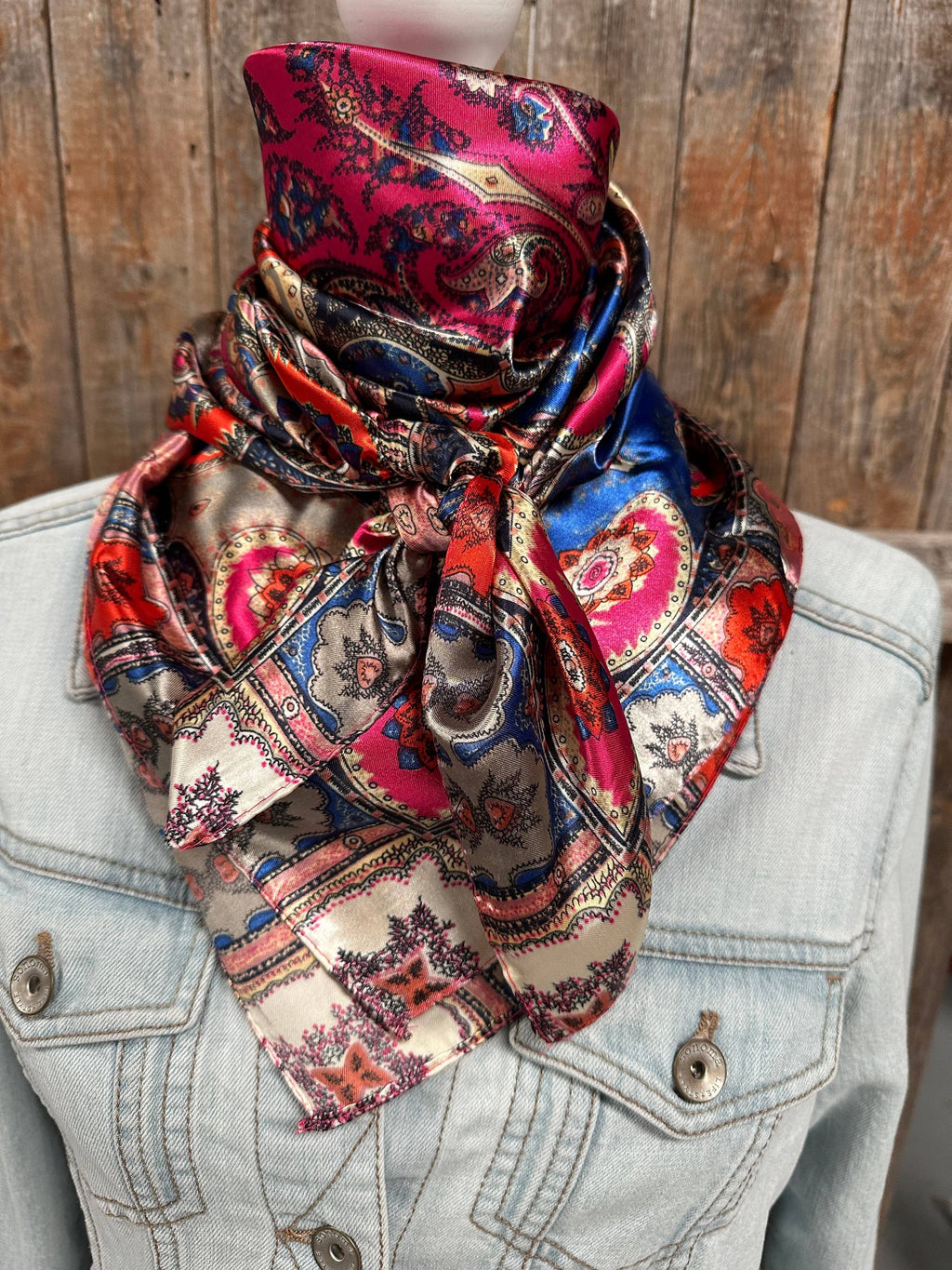 35X35"  Hot Pink Paisley Wild Rag/Scarf WR909