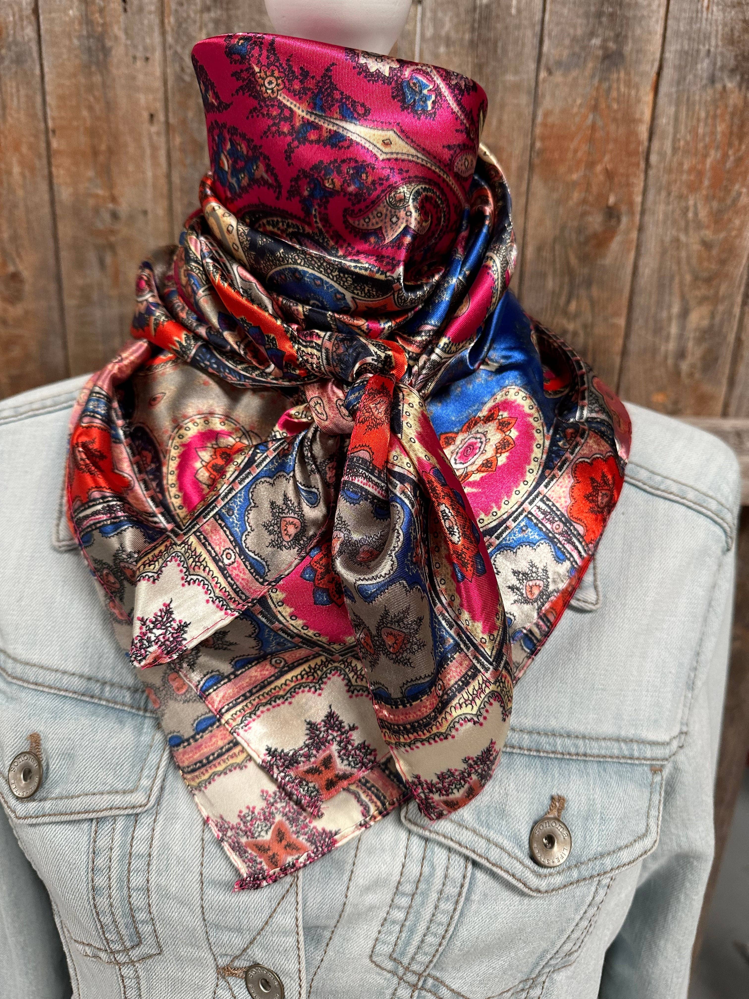 35X35"  Hot Pink Paisley Wild Rag/Scarf WR909