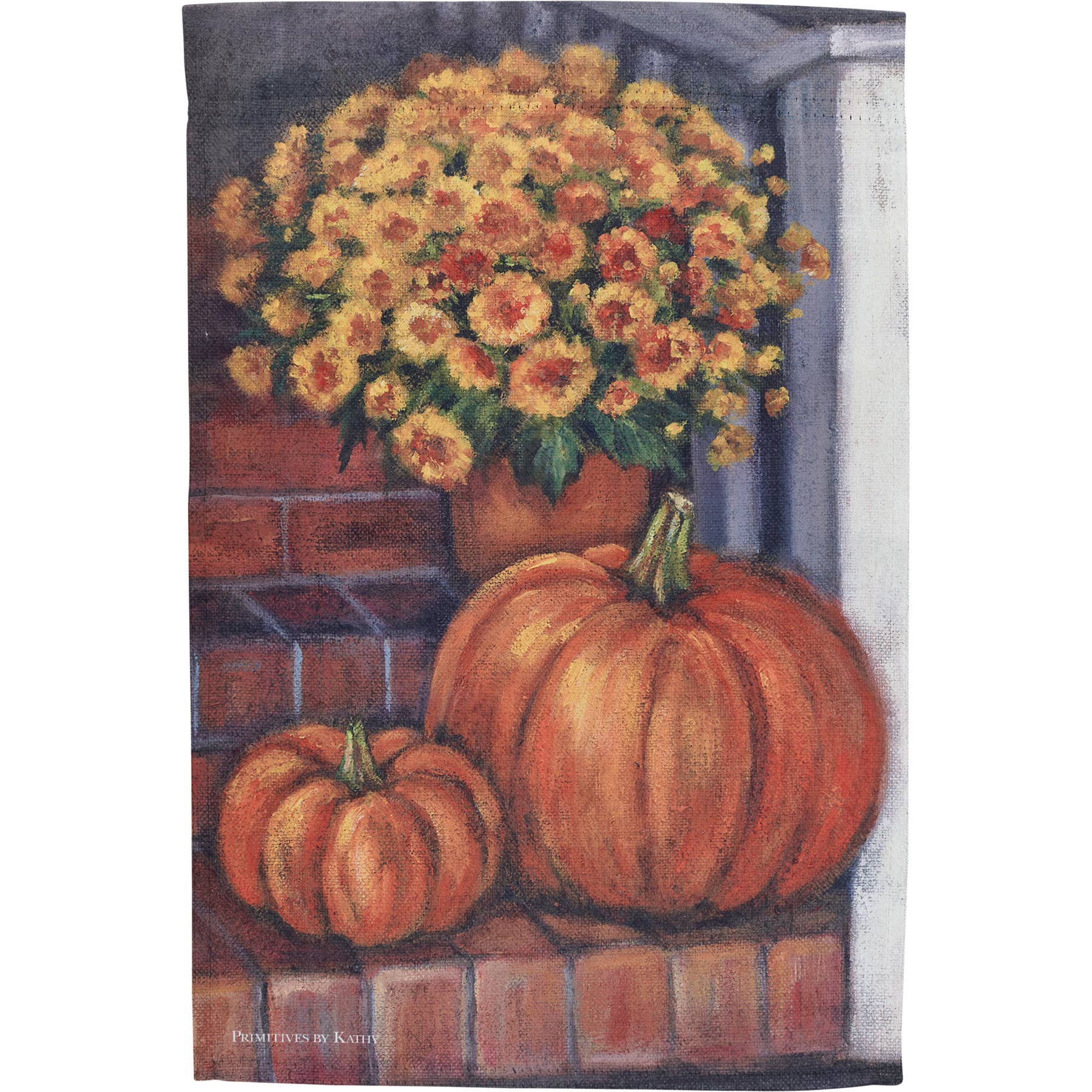 Porch Steps And Flowers Garden Flag